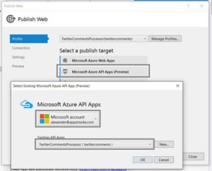Store Twitter mentions on blog posts in Azure database using Azure Logic App and Azure API App