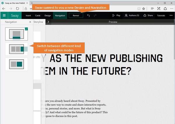 Sway as the new Publishing system in the future?