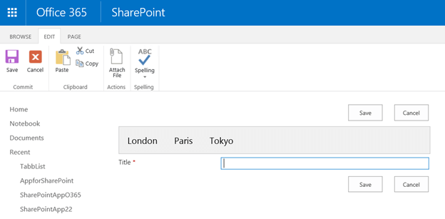 Create Tab in Office 365 SharePoint Lists