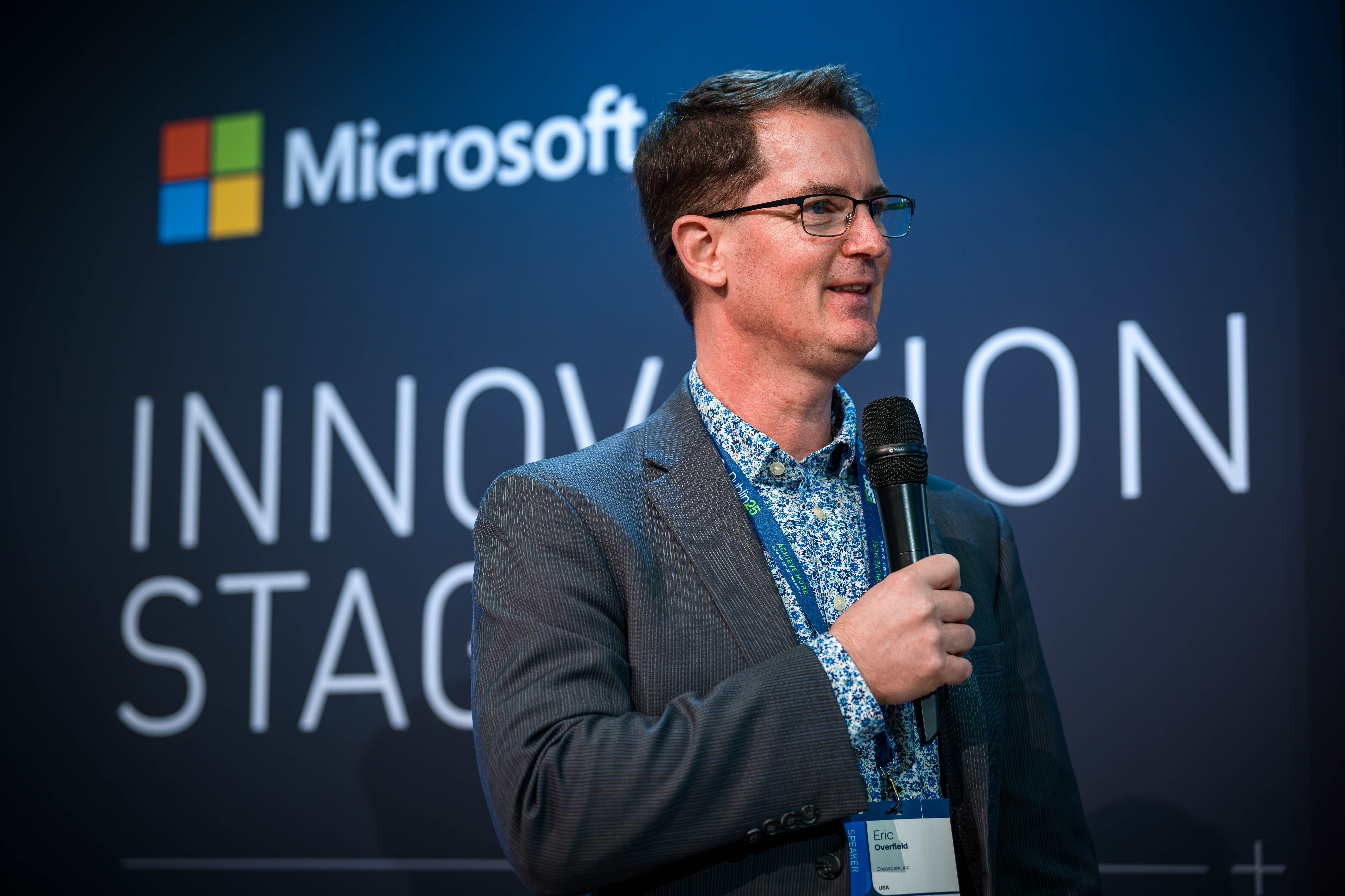 Speaker at innovation hub stage