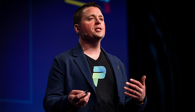 Keynote Speaker Ryan Cunningham on stage at EPPC25