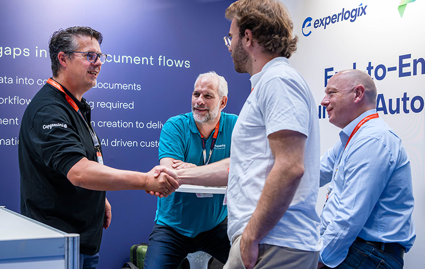 Two Sponsors at EPPC shaking hands