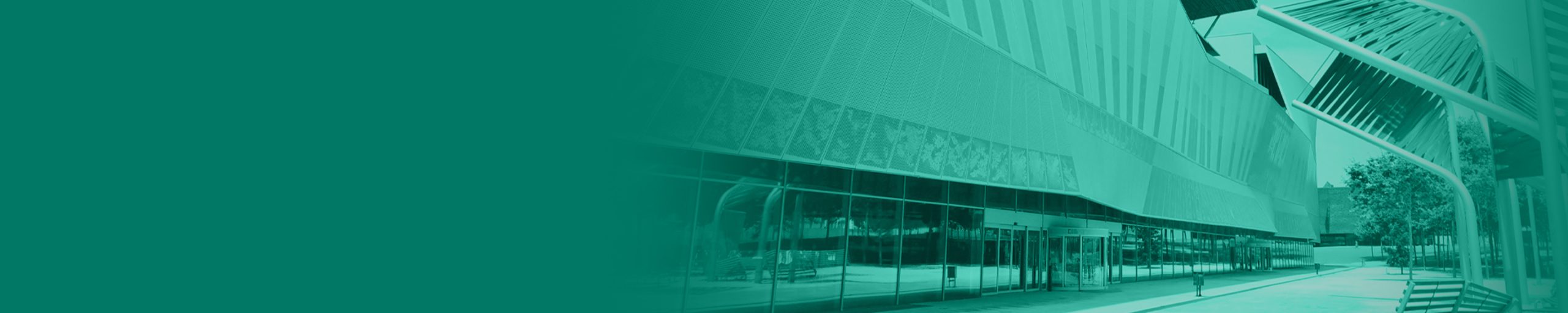 the Centre de Convencions Internacional de Barcelona (CCIB) event centre on a dark green colour background