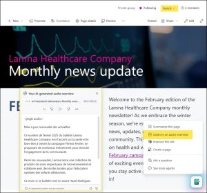 Audio overview summarized in French screenshot