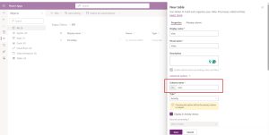 Activity Table screenshot