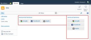 Horiztonal Buttons Screenshot