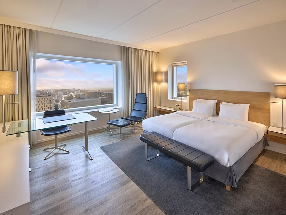 Hotel room in the Crowne Plaza Hotel in Copenhagen