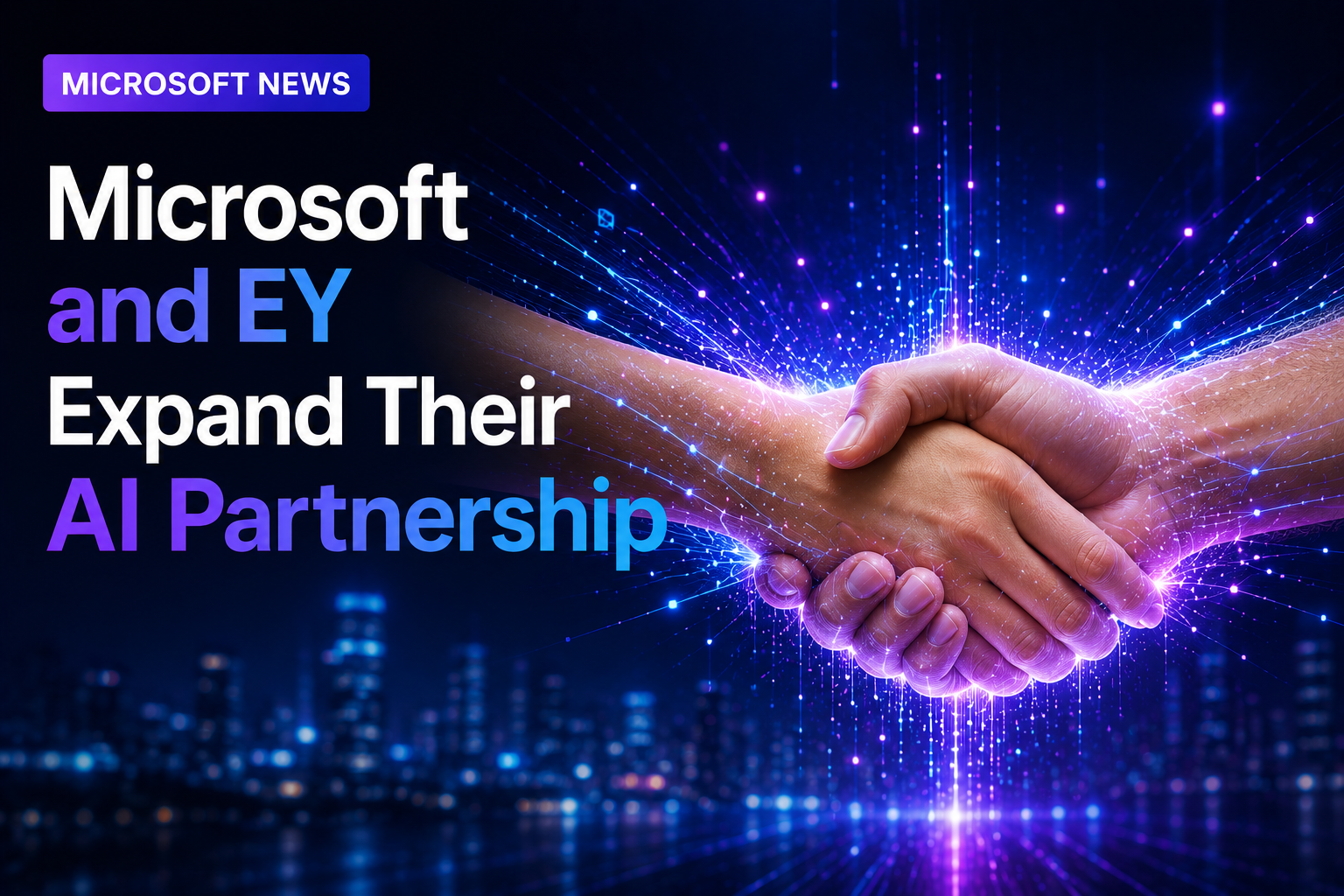 Two hands in a handshake representing the partnership between Microsoft and EY