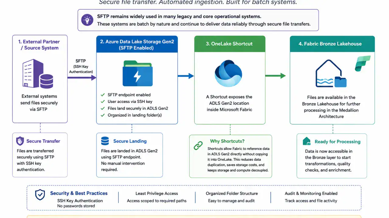 A simple Microsoft Fabric architecture for secure file ingestion