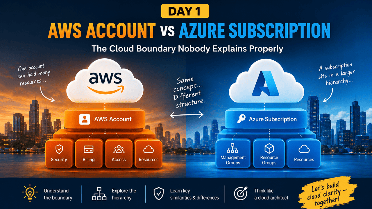 Day 1/100 — AWS Account vs Azure Subscription